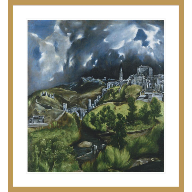 «View of Toledo» par El Greco, El Greco - Estampe numérique encadrée, H 36,49 po x l 33,5 po