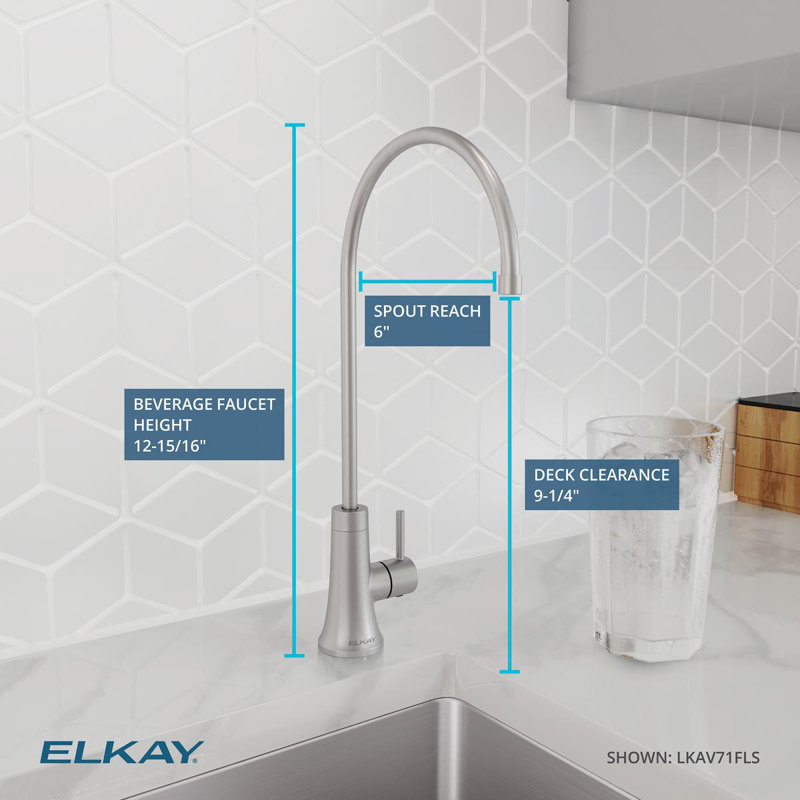 Robinet filtrant à levier simple Elkay Avado, Acier lustré