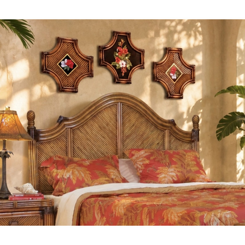 Sturminster Wicker Panel Headboard, King, Antique Brownwash