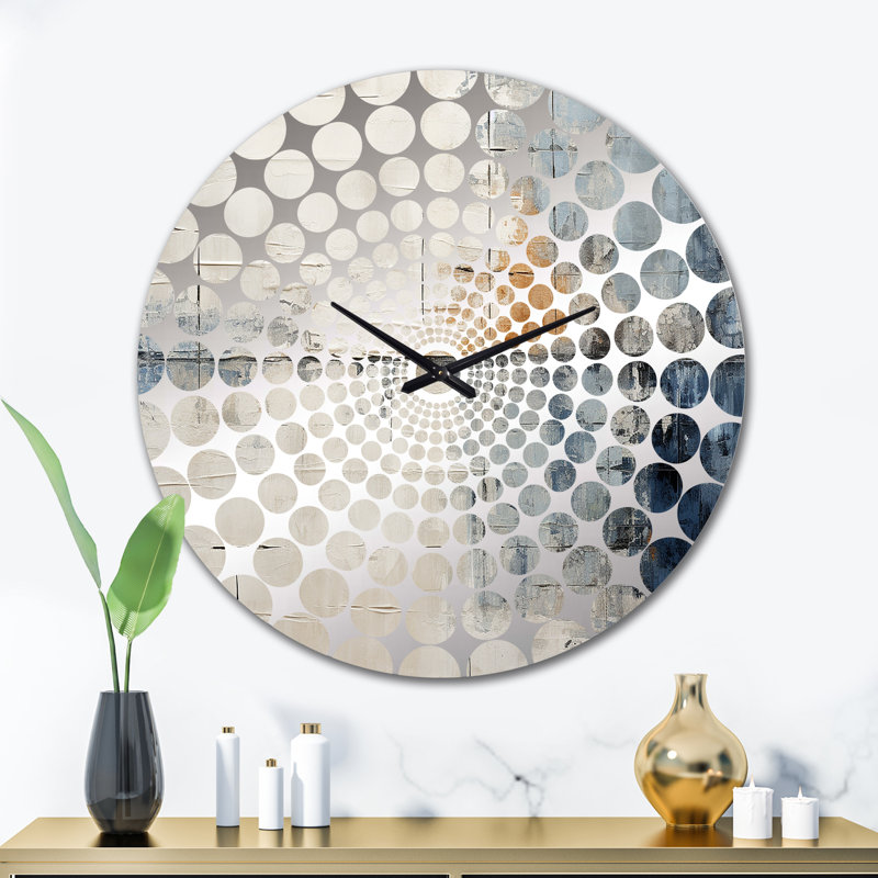 Horloge murale Volmy - Collages abstraits, Très grand