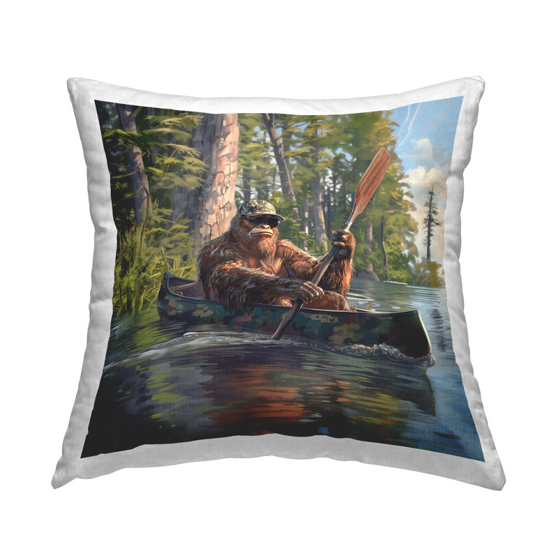 Stupell Industries Mythical Monster in Canoe Design by Jim Baldwin Throw Pillow
