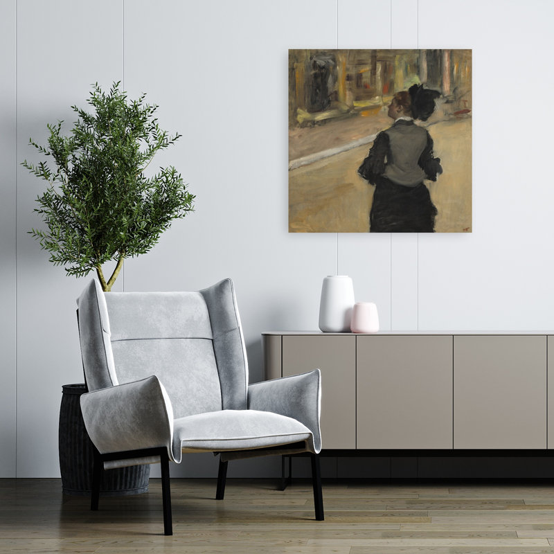Femme vue de dos, vers 1879-1885, estampe d'art mural abstraite impressionniste contemporaine, H 32 po x l 32 po