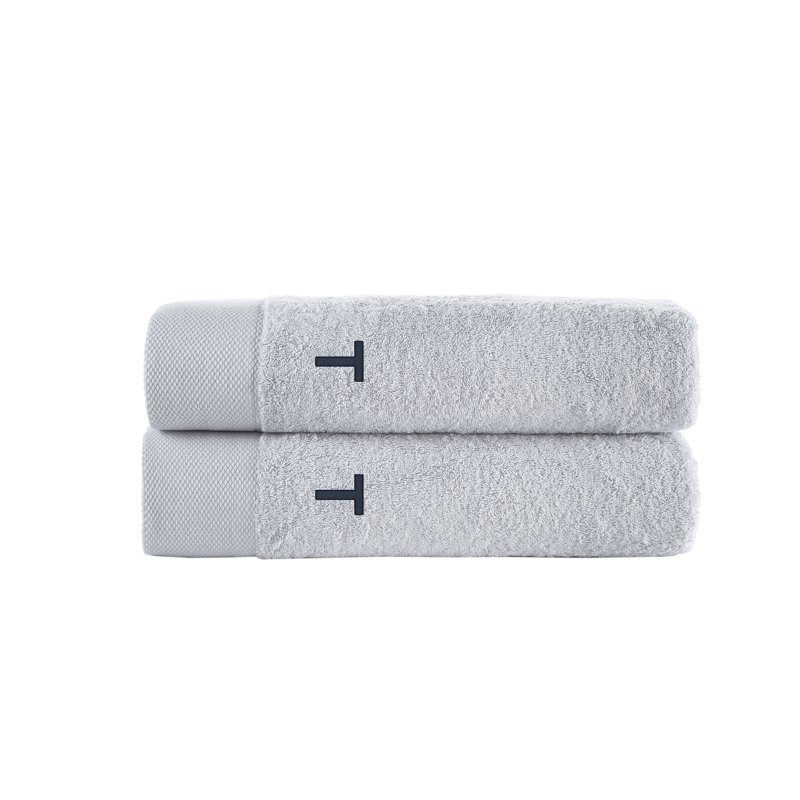 2 draps de bain Dierks, T, Argent argent, Draps de bain - paquet de 2