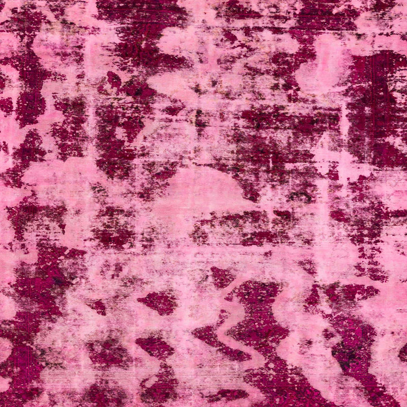 Tapis rose en laine Power Loom, Carré 8 pi