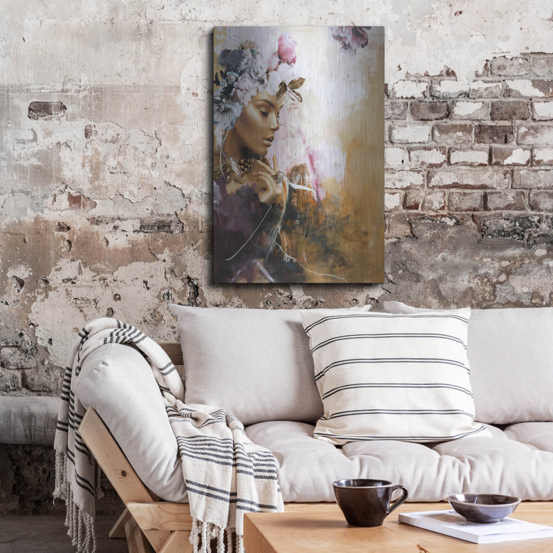  «Gold On Purple Couture» par Design Fabrikken, art mural en métal, H 36 po x l 24 po