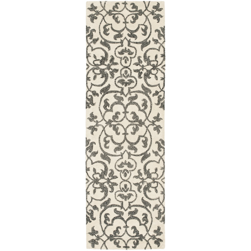 Candelo Hand Tufted Wool Floral Rug, Runner 2'6" x 10'