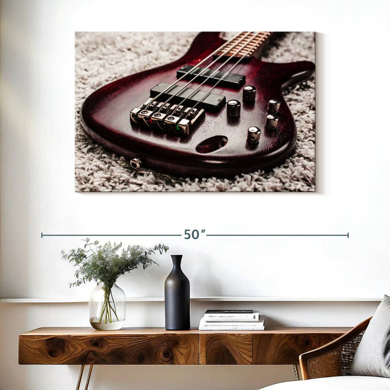 Guitare acajou, H 26 po x l 39 po
