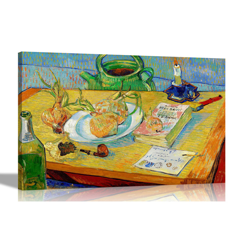Plate Of Onions by Vincent Van Gogh - Wrapped Canvas Painting, 60cm H x 86cm W x 18cm D