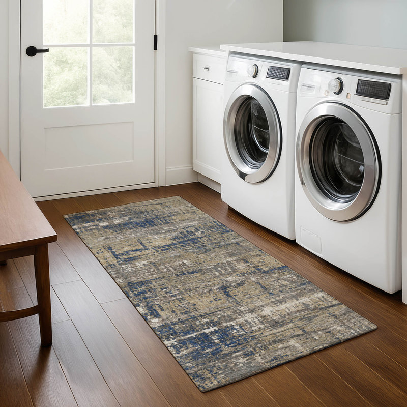 Premium Machine Washable Mouton Geometric Rug, Runner 2'3" x 7'6"