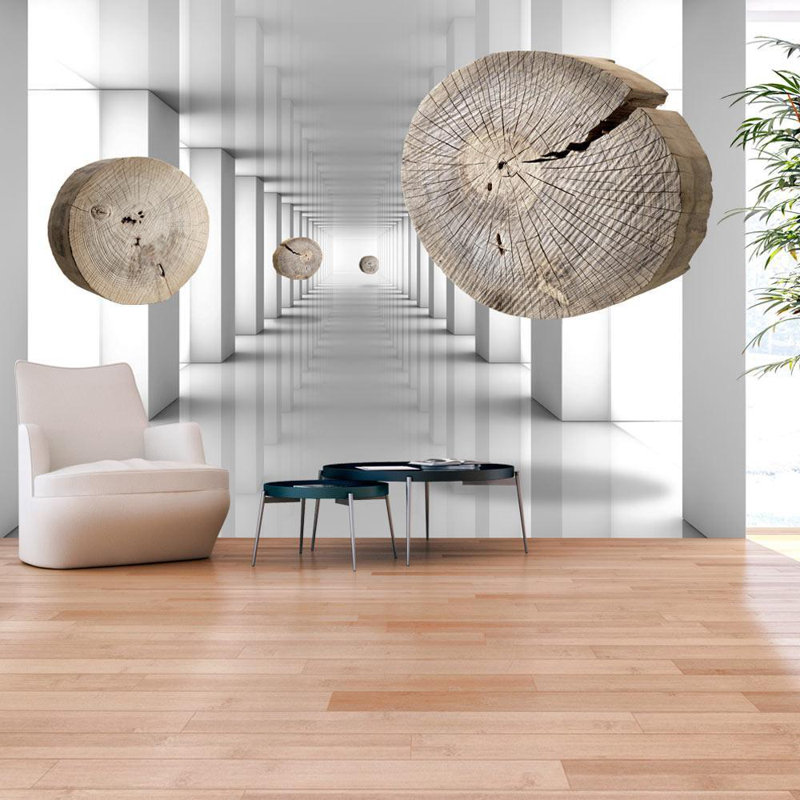 Peel & Stick 3D Illusion Wall Mural - Inventive Corridor - Removable Wall Decals, 27" L x 38" W