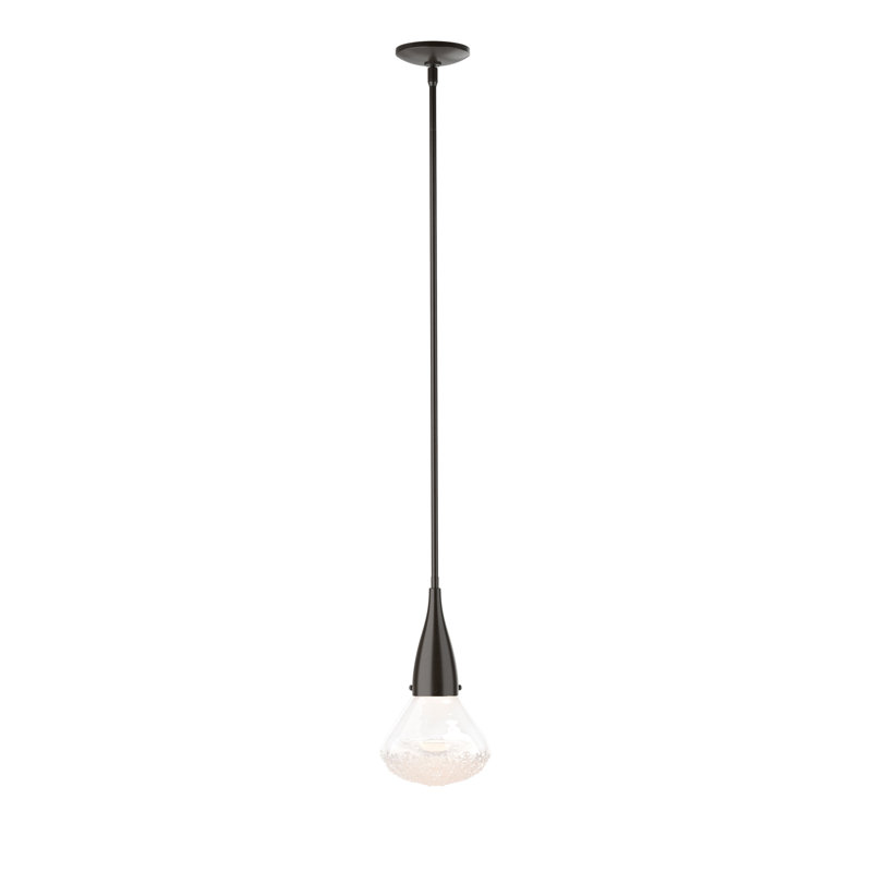 Luminaire suspendu en forme de goutte à 1 lumière Fritz, Bronze huilé