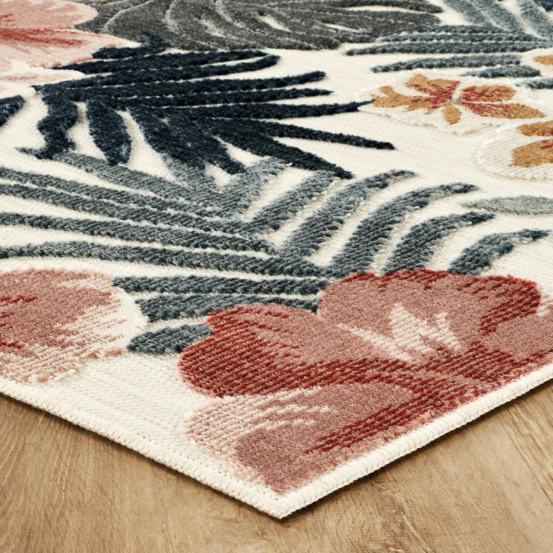 Floral Indoor / Outdoor Area Rug, Rectangle 160 x 230 cm