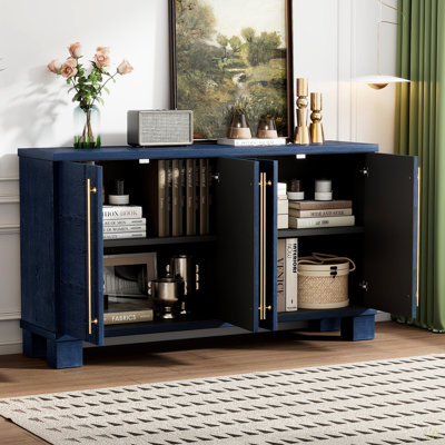 Buffet avec rangement, buffet en bois avec tablettes et poignées réglables pour la cuisine, la salle à manger et le salon