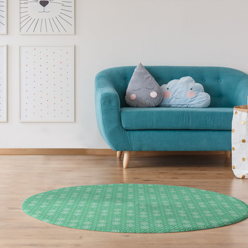 Tapis de zone verte en treillis classique, Rond 5 pi