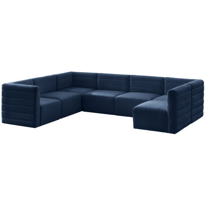 Enso Velvet U-Shaped Sectional Reversible