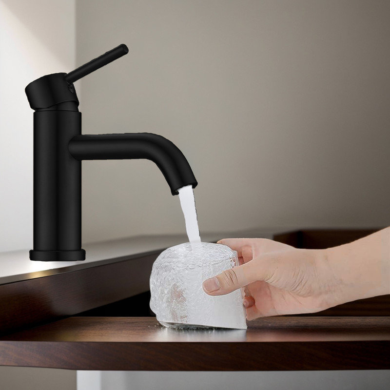 Mounting / Installation Required -handle Bathroom Faucet, Matte Black