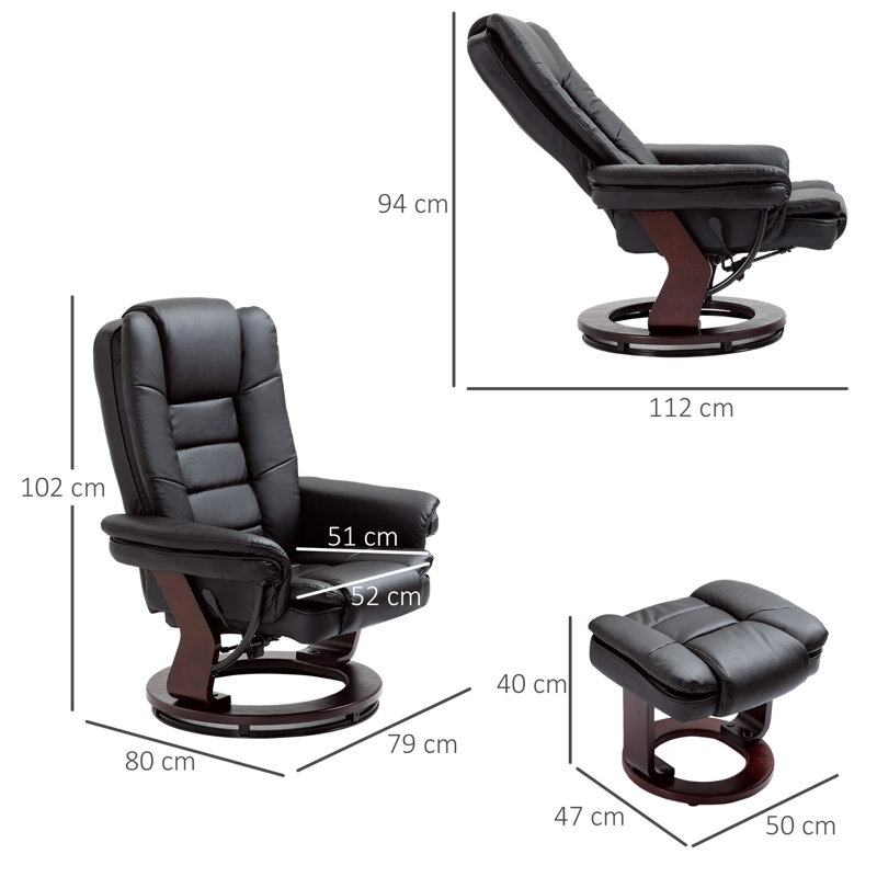 Plemmons 79cm Wide Glider Standard Recliner, Black