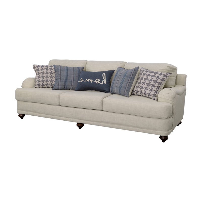 Canapé à accoudoirs encastrés 90,6 po Aspenson, Tissu gris pâle