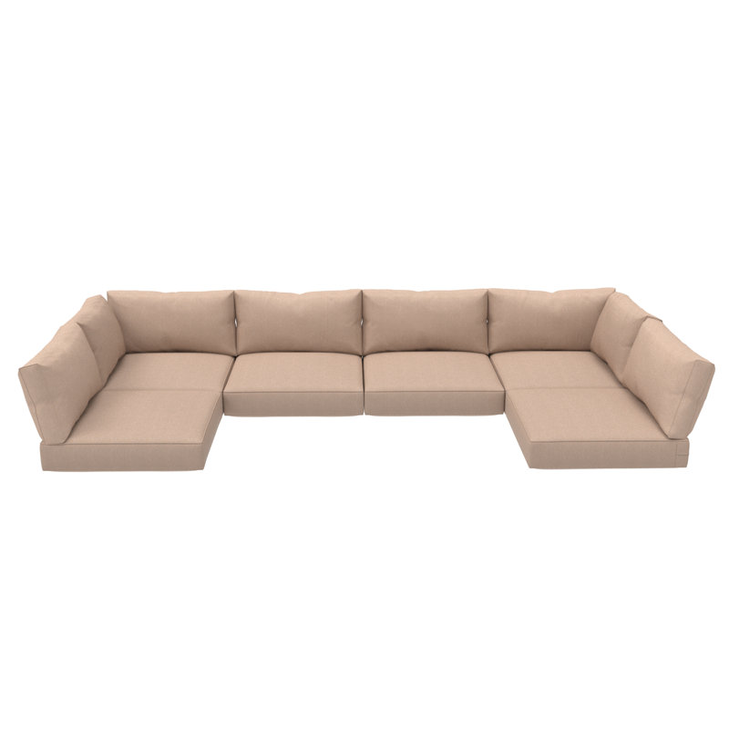 Ensemble de siège d'extérieur en mousse d'oléfine et coussin de dossier en polyfill, mousse de 5 po d'épaisseur, mobilier de terrasse résistant aux rayons UV - beige