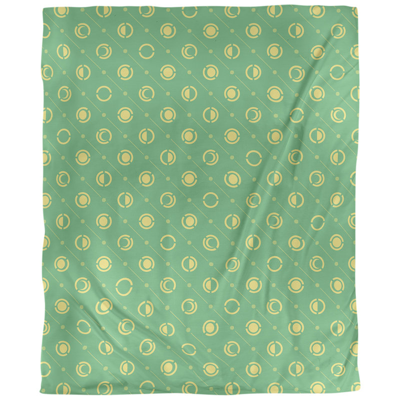 Tissu de phases lune, Vert / Jaune, L 54 po x l 36 po, Lin naturel paloma