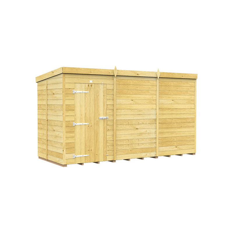 12ft x 5ft Pent Shed - Single Door without Windows