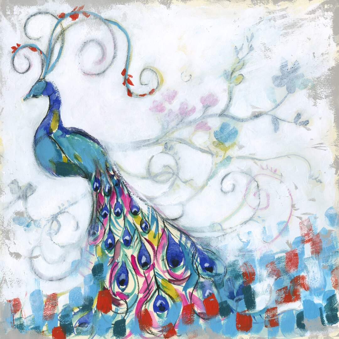 Leinwandbild Confetti Peacock II von Jennifer Goldberger