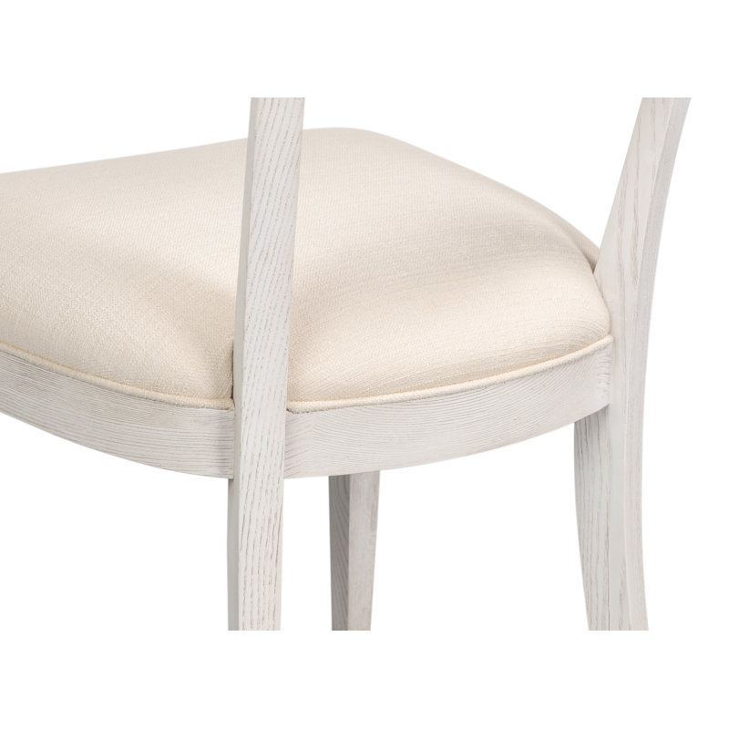 Ridge Upholstered Dining Chair, White