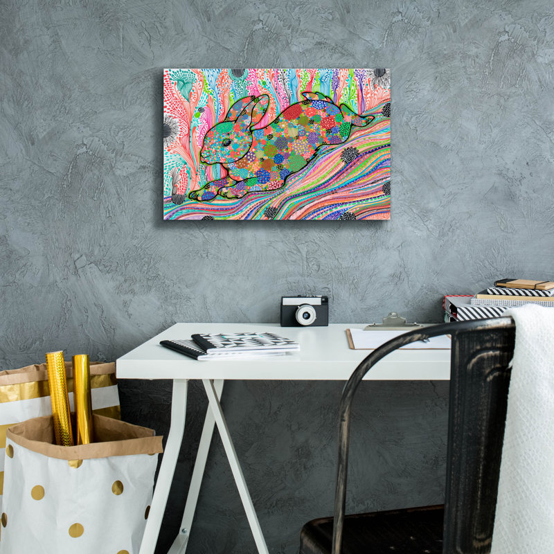 «On The Run2» par Noemi Ibarz, art mural sur toile, H 12 po x l 18 po x P 0,75 po