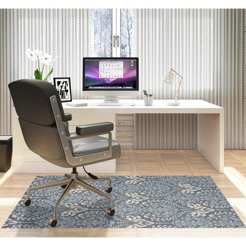 Rectangle Chair Mat with Straight Cut Edge for Firm Surfaces, 48" W x 72" L, Grey