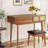43.3" Classic Wood Makeup Vanity Set with Flip-top Mirror and Stool,Dressing Table with Three Drawers and Storage Space