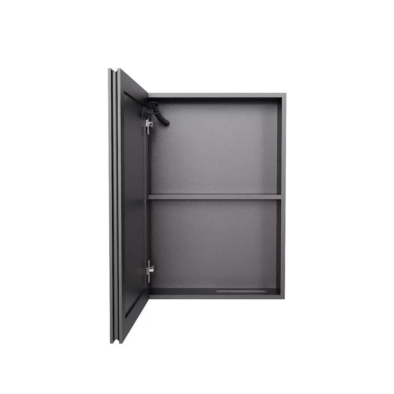Space-saving wall-mounted mirror cabinet