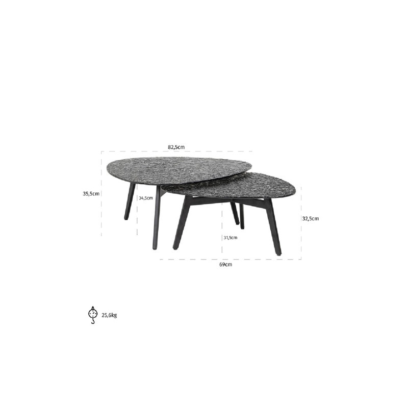 Coffee Table Glass Nesting Coffee Table