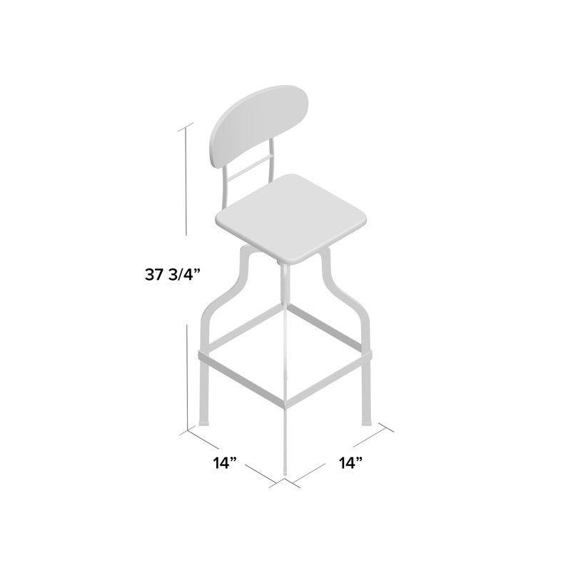 Tabouret pivotant à hauteur réglable Tornillo, Marron foncé