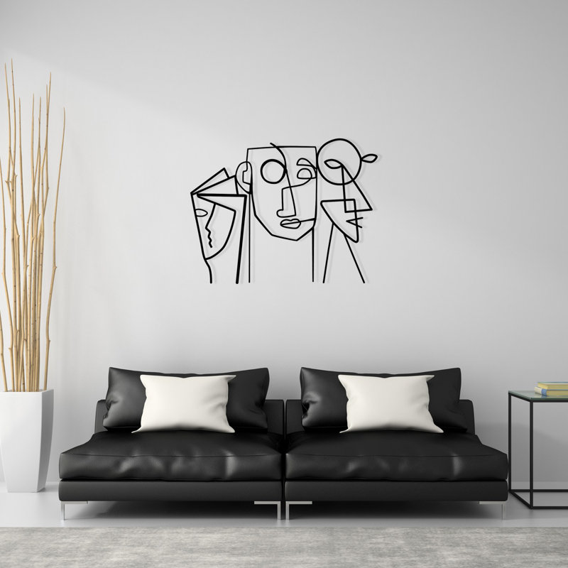 Stylish Decorative Metal Wall Accessory, Black, 19.7 x 15.4 inches | 100% Metal Construction, Thickness: 0.05 inches | Perfect for Home Decor, Living Room, or Office, Durable and Eye-Catching Design
