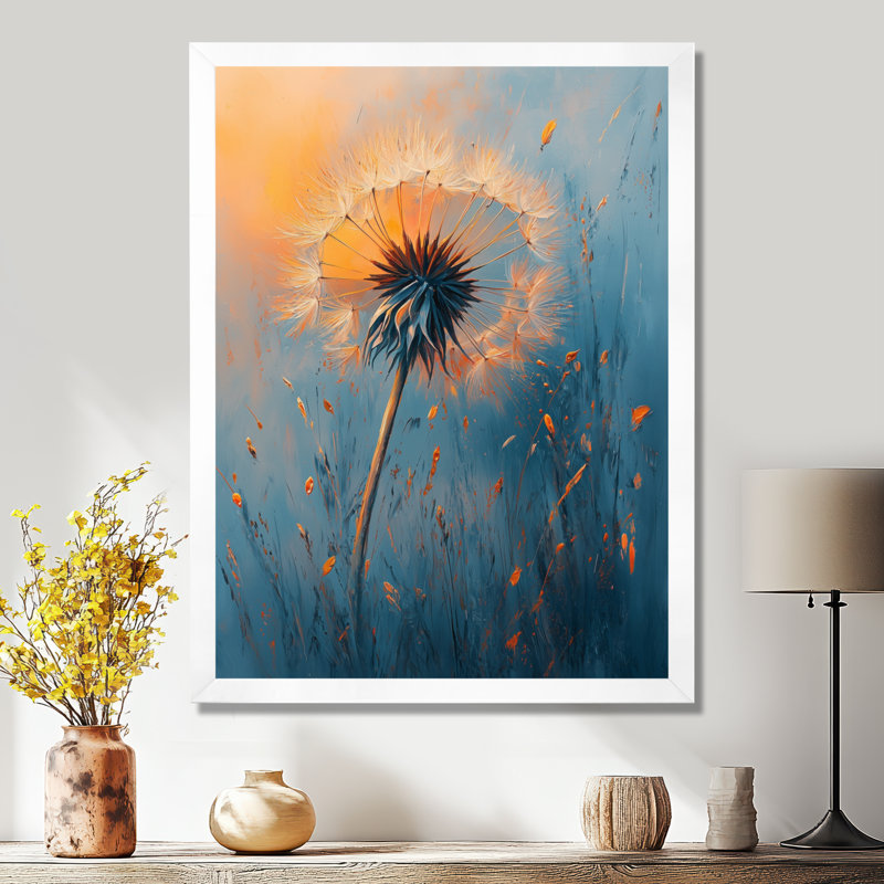 Huntley - art mural floral, H 44 po x l 34 po, Impression encadrée, Blanc