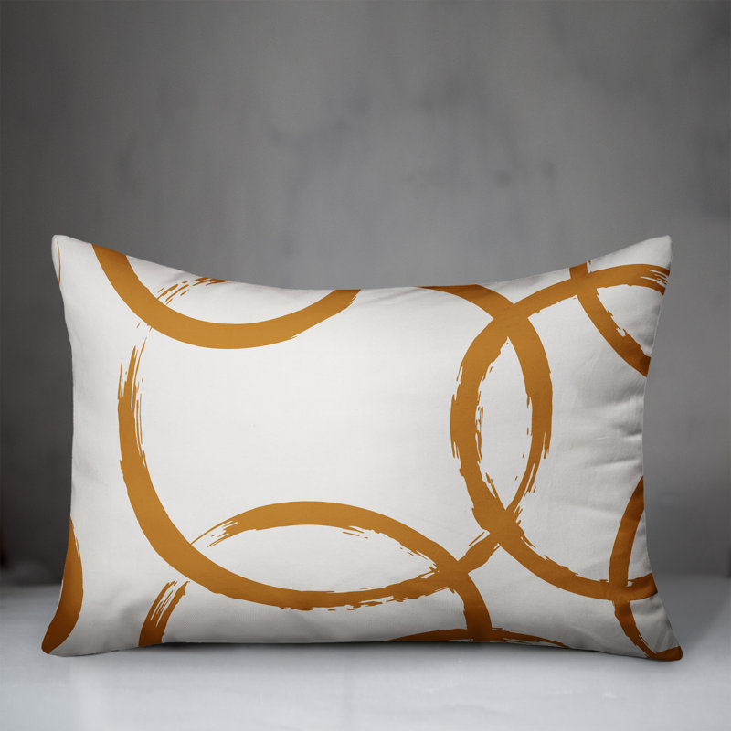 Ducret Geometric Outdoor Reversible Throw Pillow, Orange