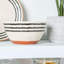 Nicola Spring - Stripe Rim Stoneware Dinner - 26cm - Monochrome