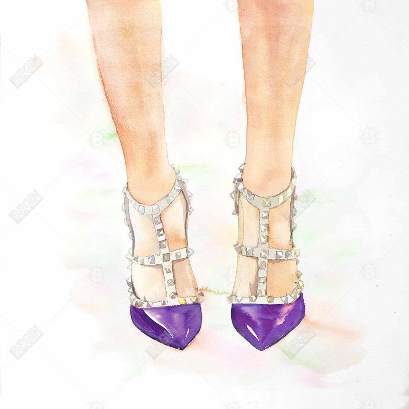 Toile cloutée mauve mauve - Chaussures de décoration intérieure tendance