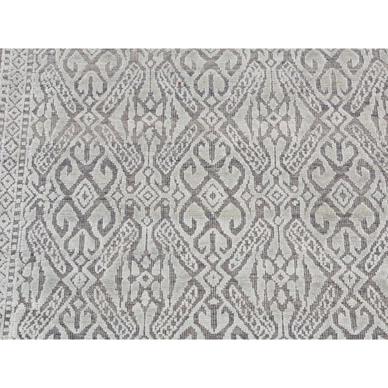 Tapis de couloir vert nouvel âge en soie 2 pi 7 po x 10 pi 4 po Joeliel