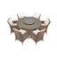 Harold 6 - Person Wicker Patio Dining Set with Round Table , Cushions Included