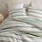 Premium Yarn-dyed Sage Green Bedding Sets, Polyester Comforter For Modern Homes