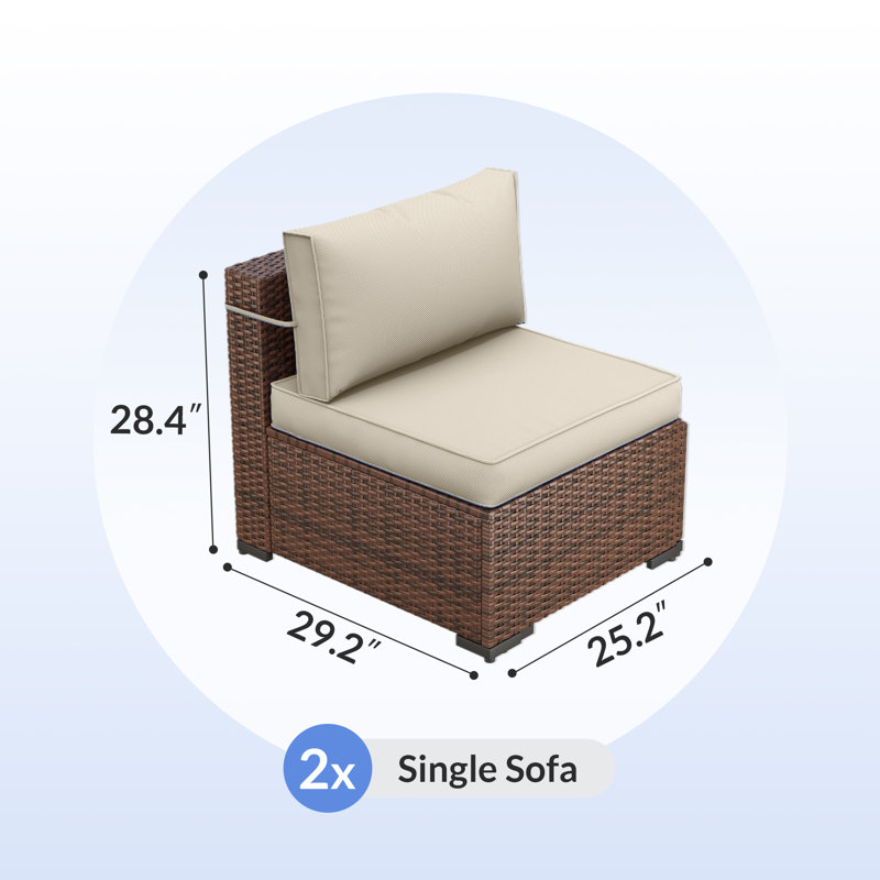Mecayla 25.2” Patio Chair with 4"D Cushions, Cream