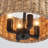 4 - Light 12 inch Boho Natural Rattan Black Chandelier, Dimmable Seagrass Drum Semi Flush Mount Ceiling Light Fixture With E12 Base for Dining Room-386980404