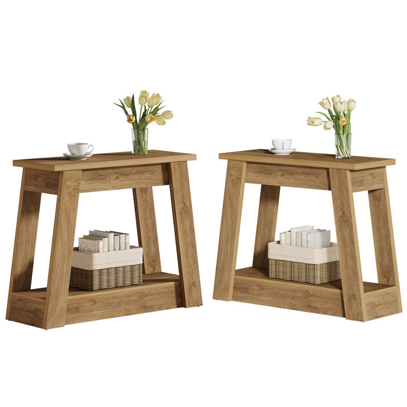 Henrettia Manufactured Wood 2-Tier End Table, 2, Light Brown
