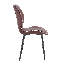 Chaise rembourrée moderne en cuir de polyuréthane, chaise d'appoint ergonomique avec pieds en métal noir, brun rougeâtre (ensemble de 4)-1855656142