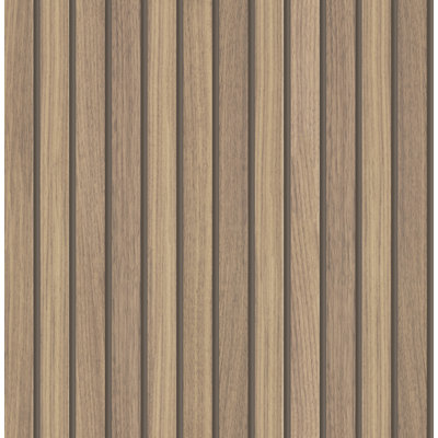 SAMPLE-Fresco Natural Wooden Slats Panelled Wallpaper