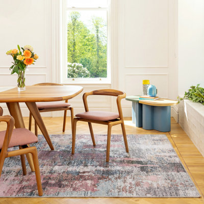 Destane Abstract Cotton Machine Tufted Area Rug