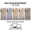 Tapis intérieur / extérieur à motif abstrait en lin crème-256085708