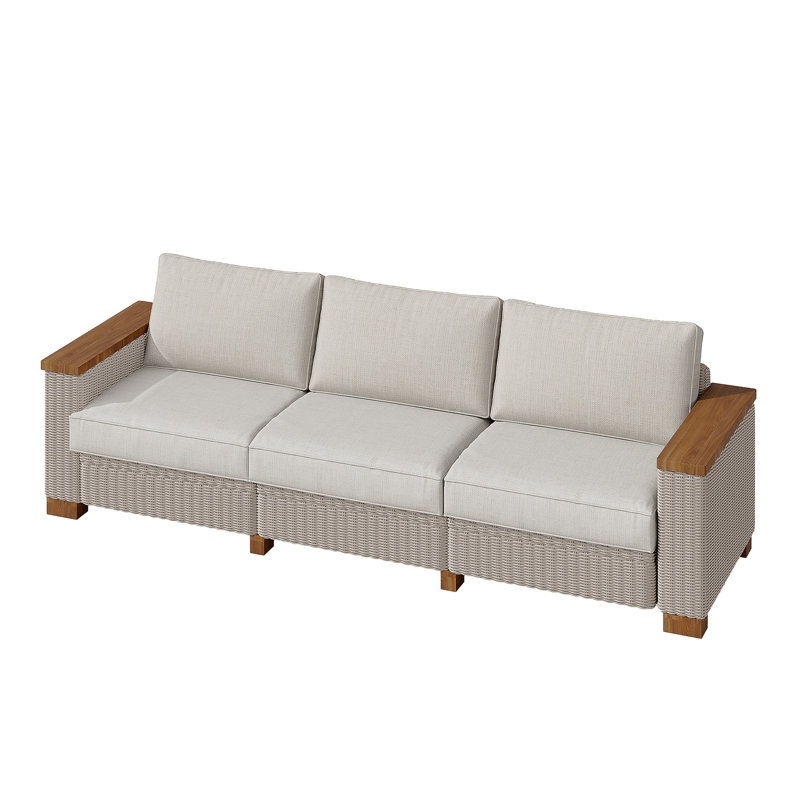Leiny 88.2" Wide Outdoor Patio Sofa With Cushions