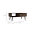 Table basse Bull, un tiroir, une tablette ouverte, quatre pieds, finition noyer foncé